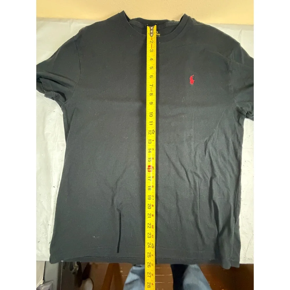 Polo Ralph Lauren Mens Classic Fit T-Shirt Black Red Pony Logo Size M 175/96A